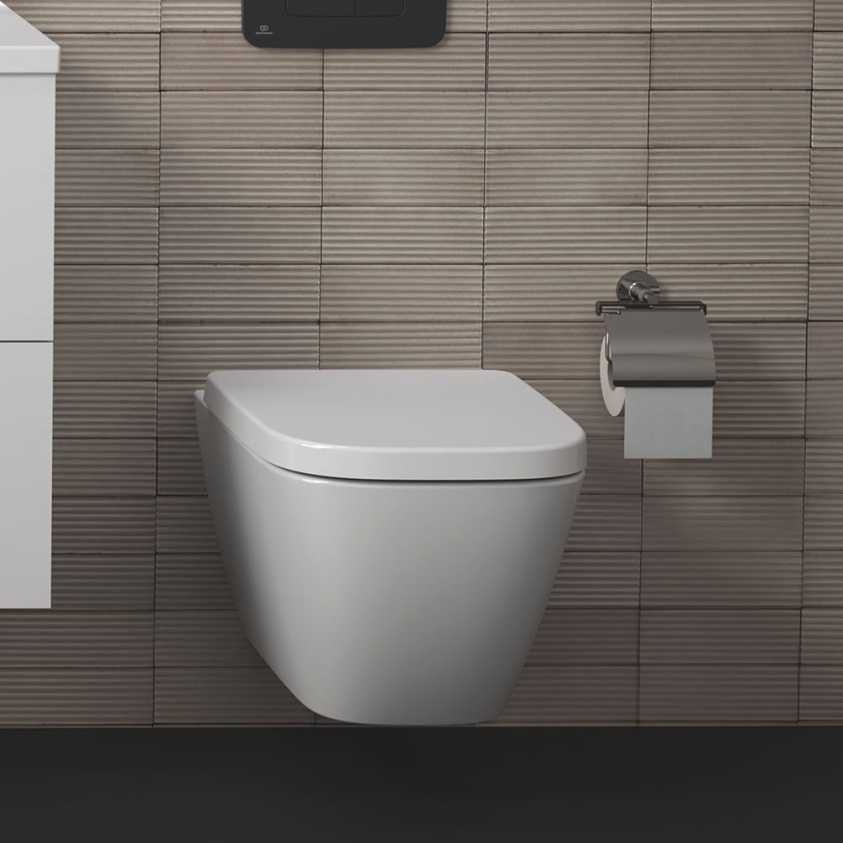 Lifestyle image of Ideal Standard i.life S Compact Rimless Wall-Hung Toilet